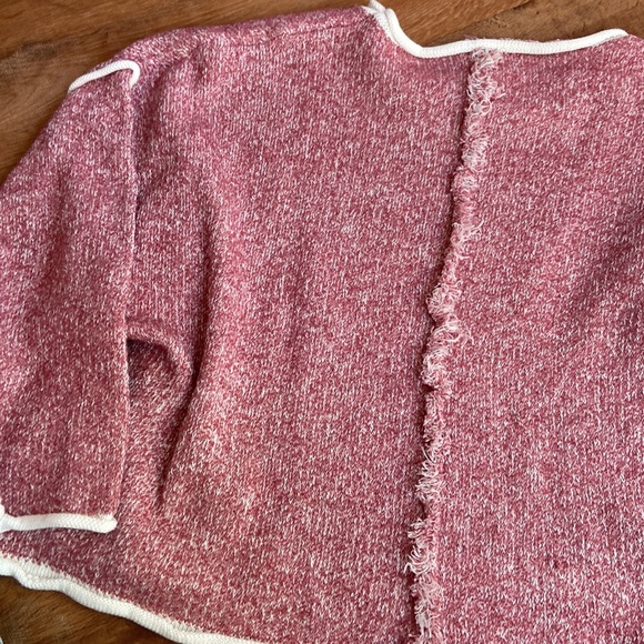 Pol Oversized Pink Rolled Edge Cropped Sweater Large - Picture 5 of 5